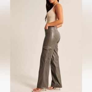 Abercrombie & Fitch Vegan Leather Cargo Pants Short length.